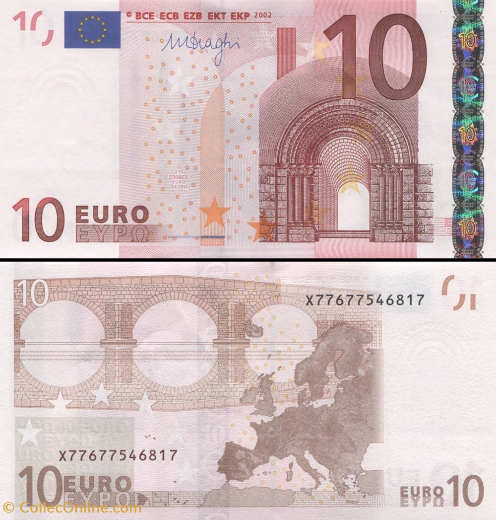 10 EUROS - SIGNATURE DRAGHI - PICK 15 X 1 - ALLEMAGNE billets 10 euros signature draghi pick 15 x 1 allemagne