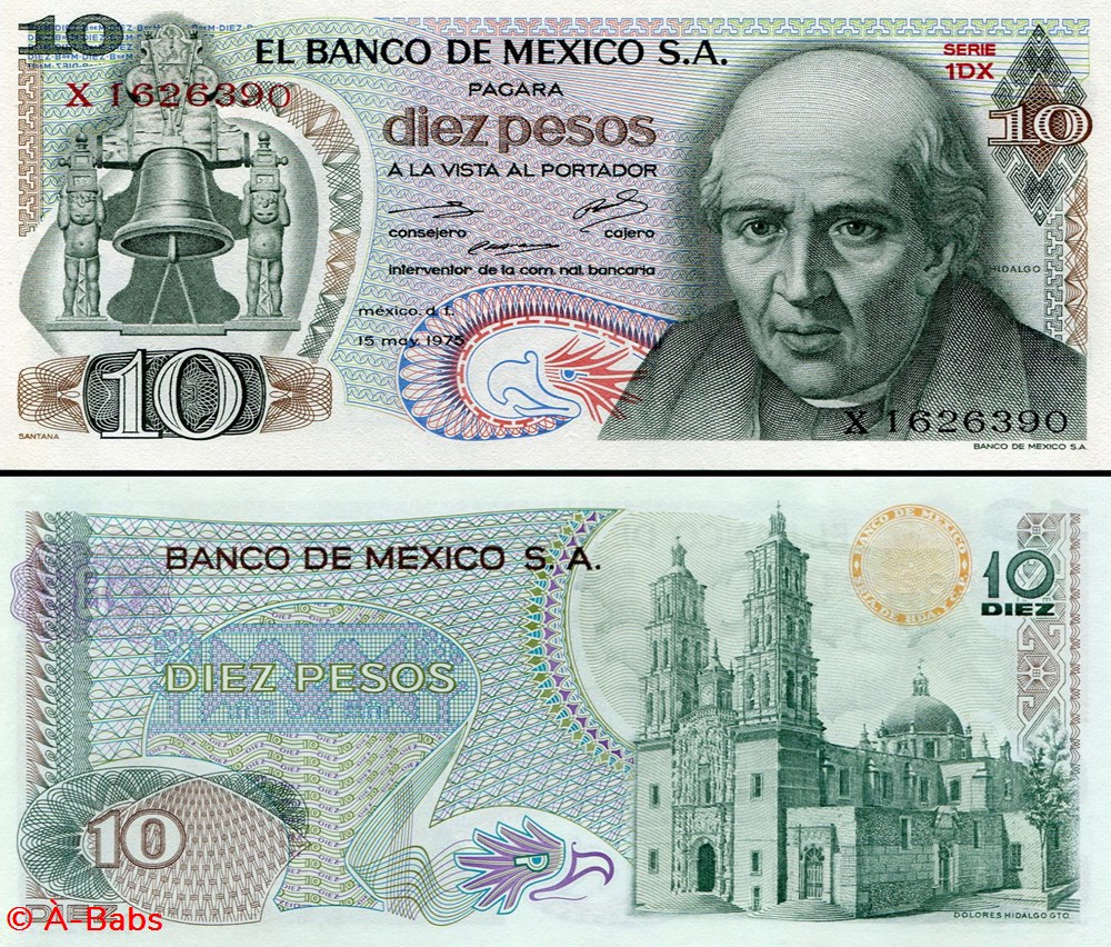 billets amerique du nord mexique pick 063h4 10 pesos 1975