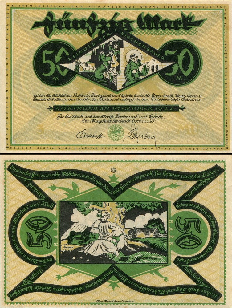 billet europe allemagne dortmund 50 mark