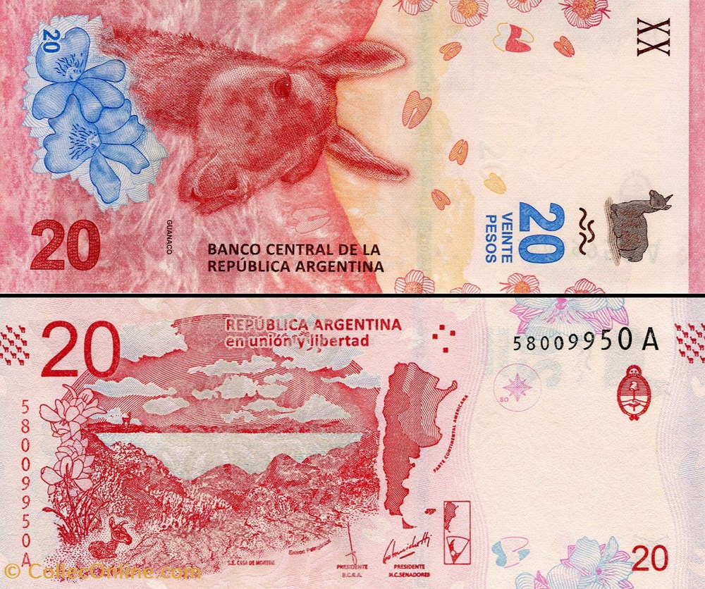 billets amerique du sud argentine pick 361a 20 pesos 2017