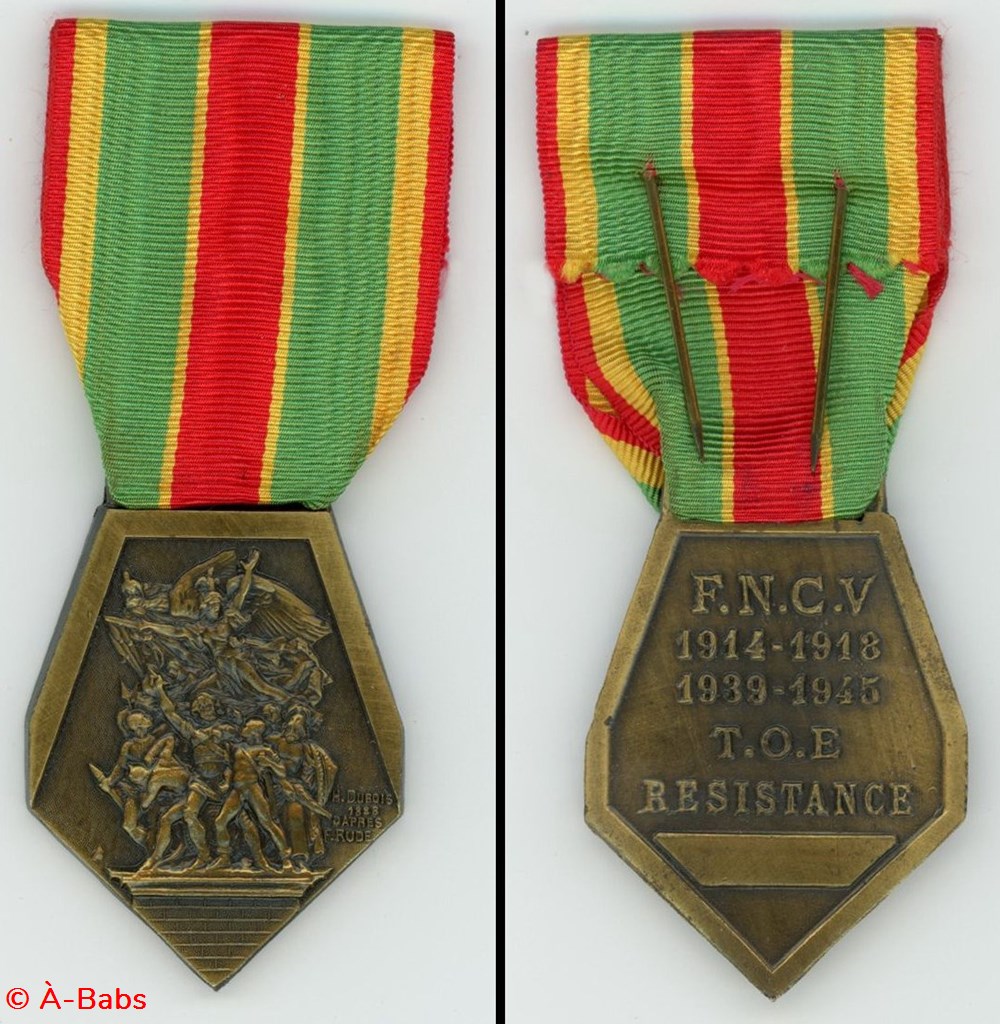 Médaille de la FNCV militaria medailles insignes medaille de la fncv