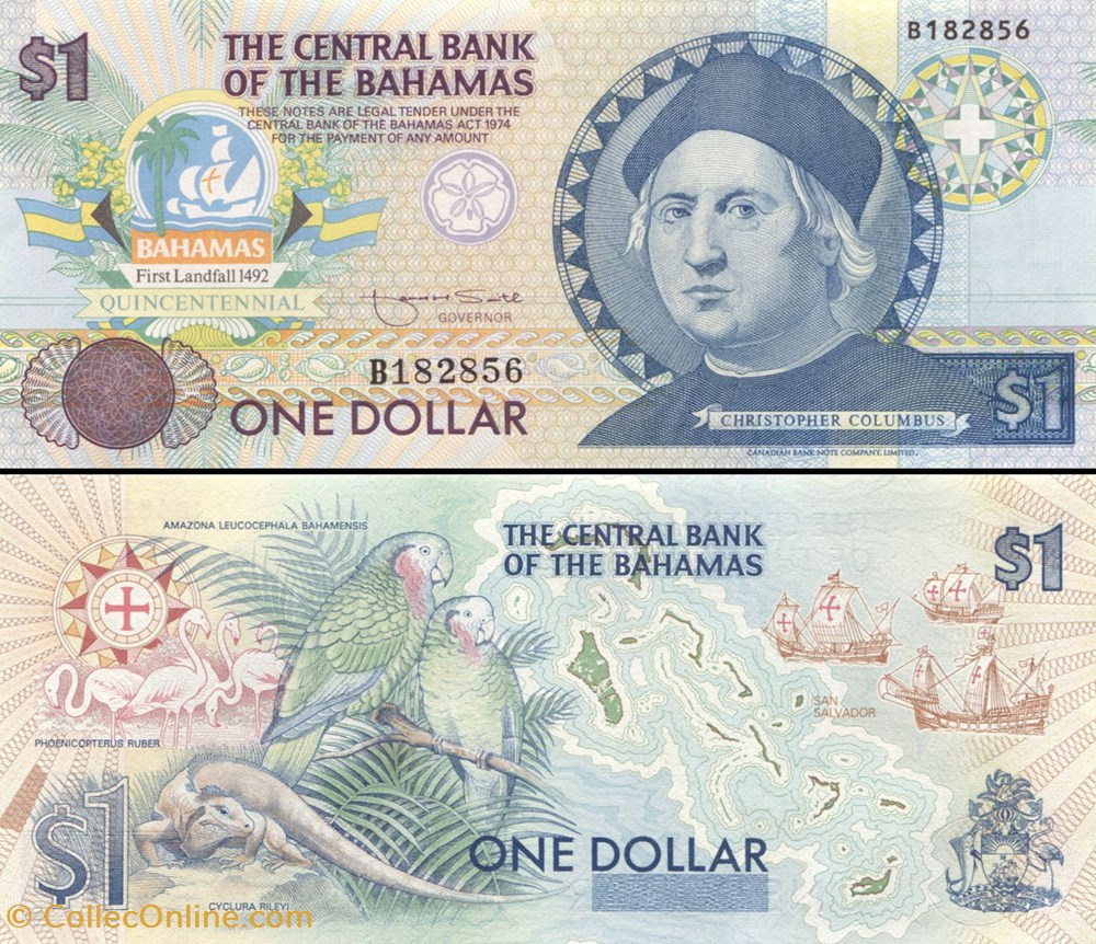 BAHAMAS - PICK 50 - 1 Dollar - 1992 billets amerique centrale et caraibes bahamas pick 50 1 dollar 1992