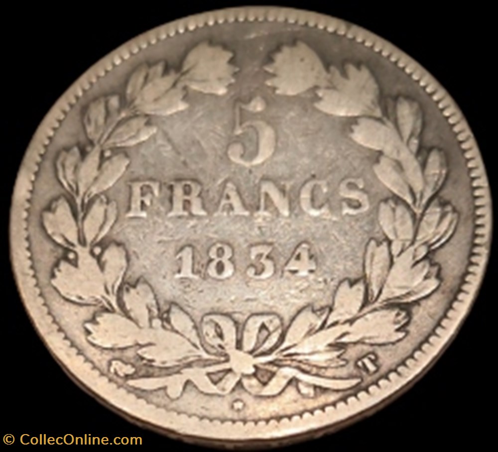 monnaies france modernes louis philippe 1er roi des francais tete lauree 5 francs