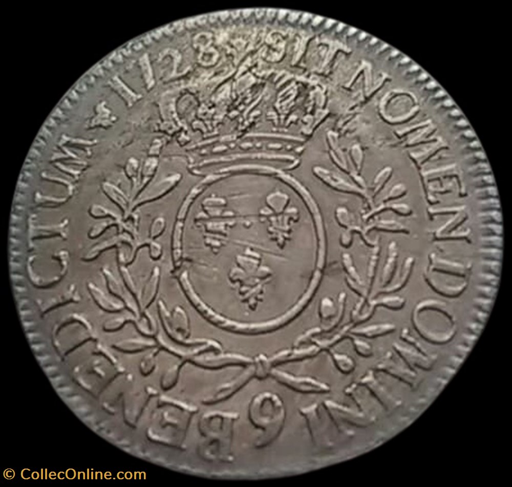 monnaies europe medievale france royales louis xv roi de fr et de nav ecu dit aux branches olivier