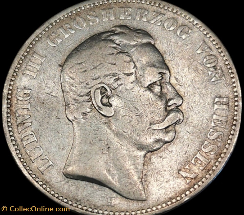 Ludwig III, Grand-Duc de Hesse, Funf Mark. monnaies monde allemagne ludwig iii grand duc de hesse funf mark