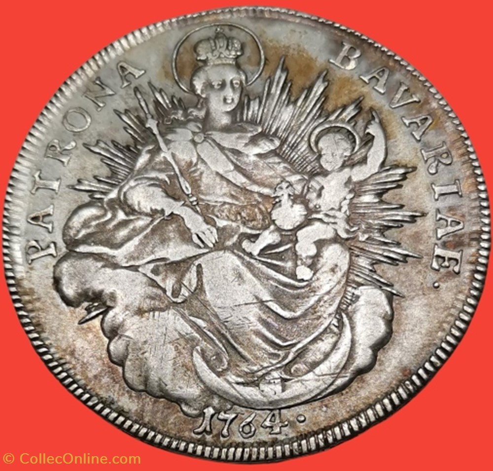 Thaler Electorat de Bavière ,Maximilian III monnaies europe medievale saint empire romain germanique thaler electorat de baviere maximilian iii