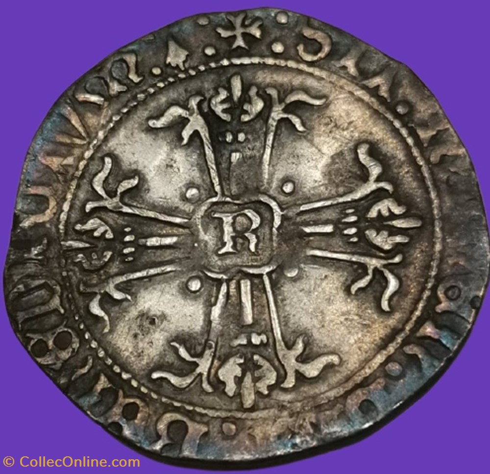 François II, Duc de Bretagne, Gros Blanc ou Blanc à l'écu.(1458-1488). monnaies france feodales francois ii duc de bretagne gros blanc ou blanc a ecu 1458 1488