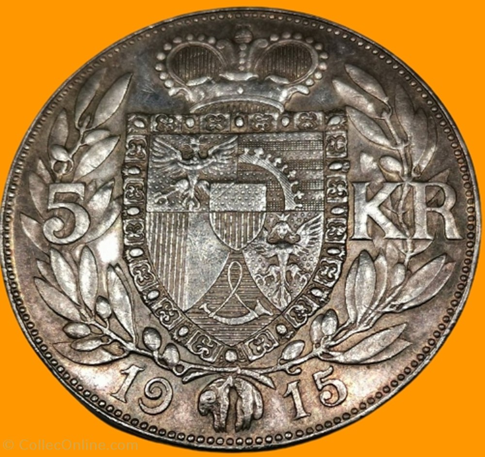 monnaies monde johan ii prince du liechtenstein 5 krone