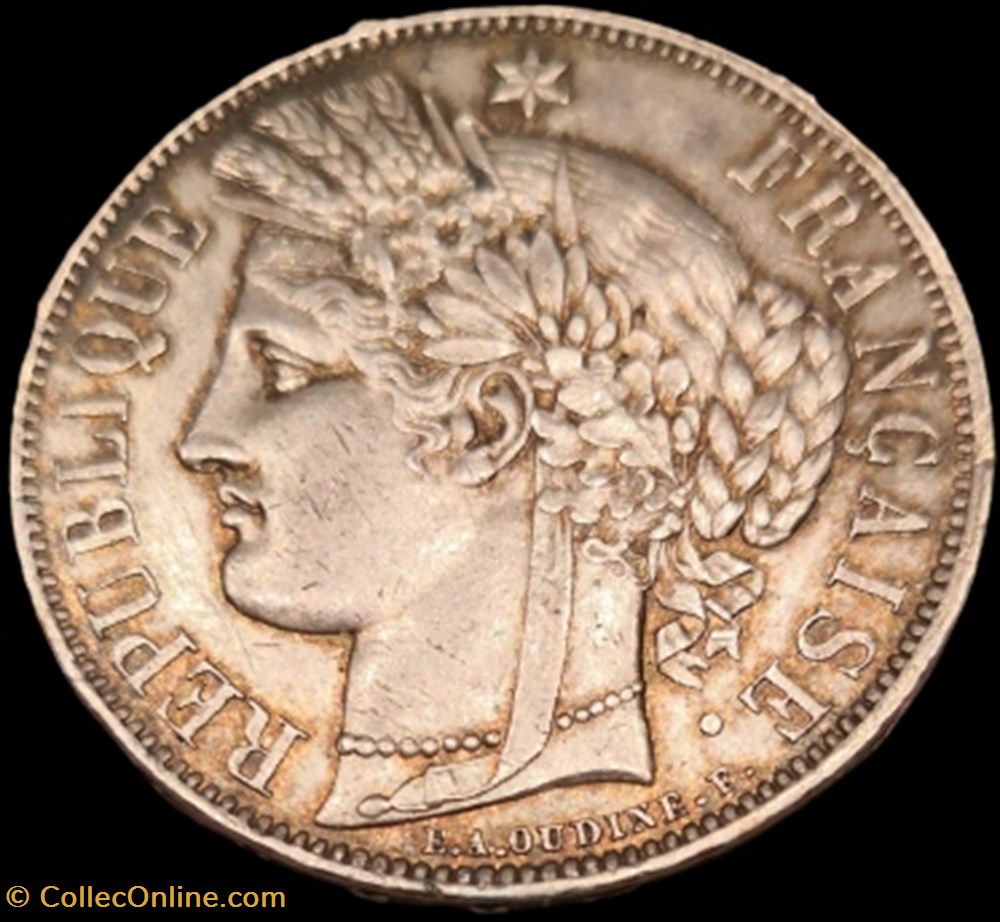monnaies france modernes ceres avec legende 5 francs
