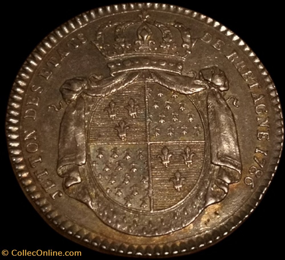 Jeton des Etats de Bretagne. monnaie mereaux jeton des etats de bretagne