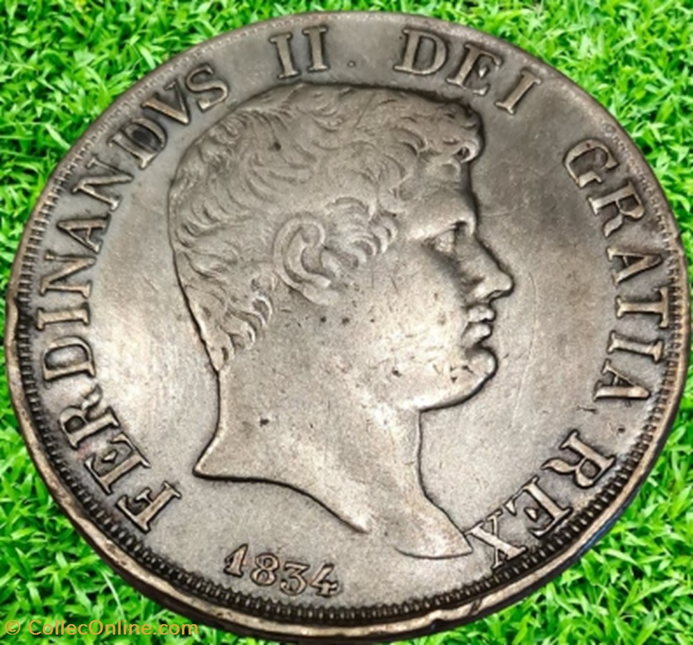 120 Grana Ferdinandus II Roi des Deux- Siciles type 1 monnaies monde italie 120 grana ferdinandus ii roi des deux siciles type 1