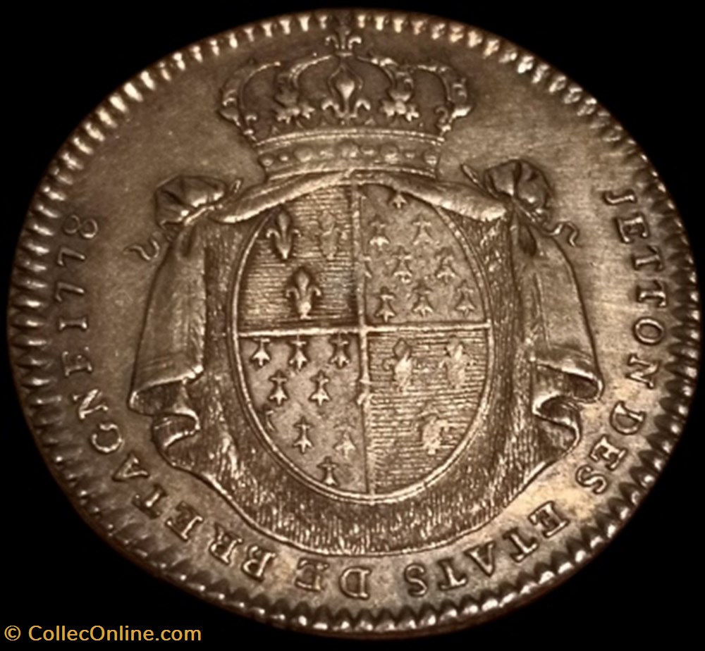 Jeton des états de Bretagne. monnaie mereaux jeton des etats de bretagne