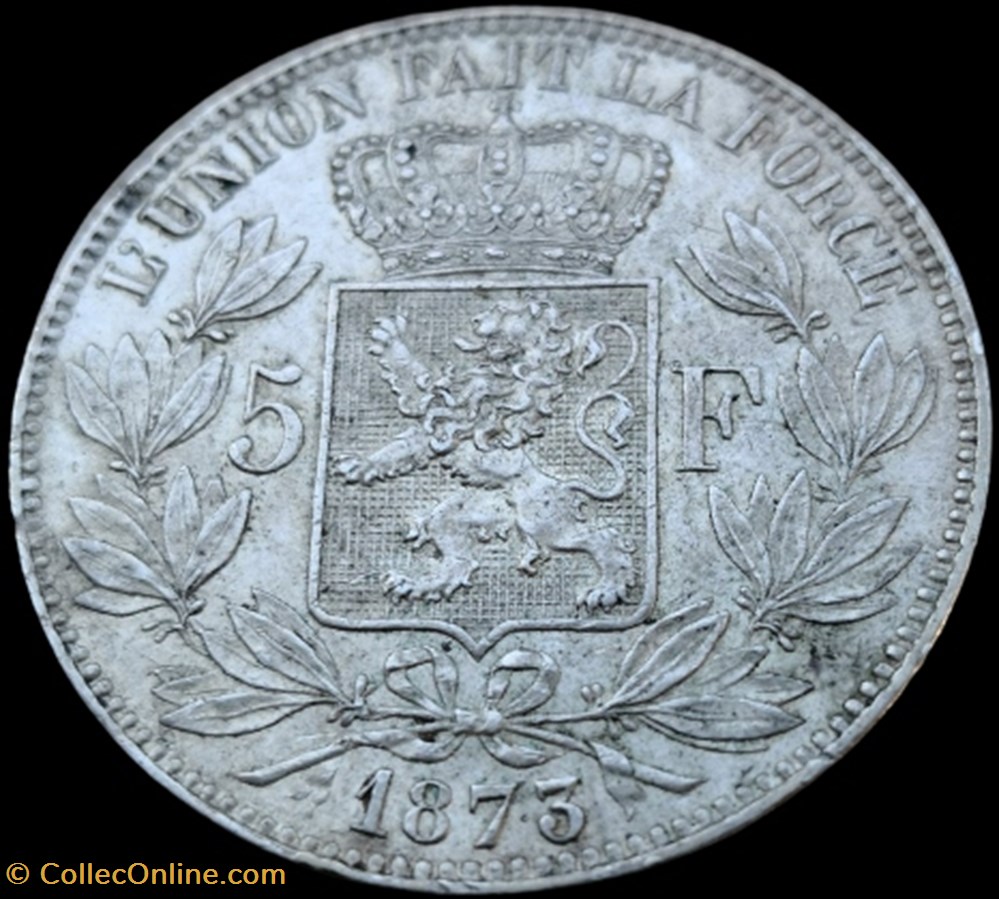 monnaies monde belgique leopold ii roi des belges 5 francs