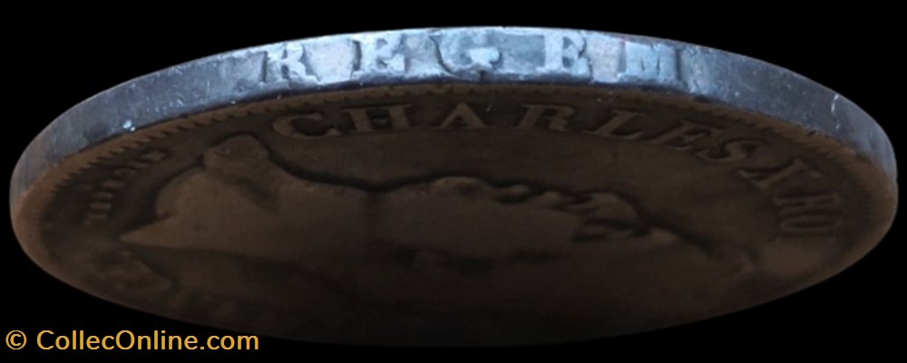 Charles X, Roi de France, 5 Francs,1830 Tranche en relief 2 monnaies modernes charles x roi de france 5 francs 1830 tranche en relief