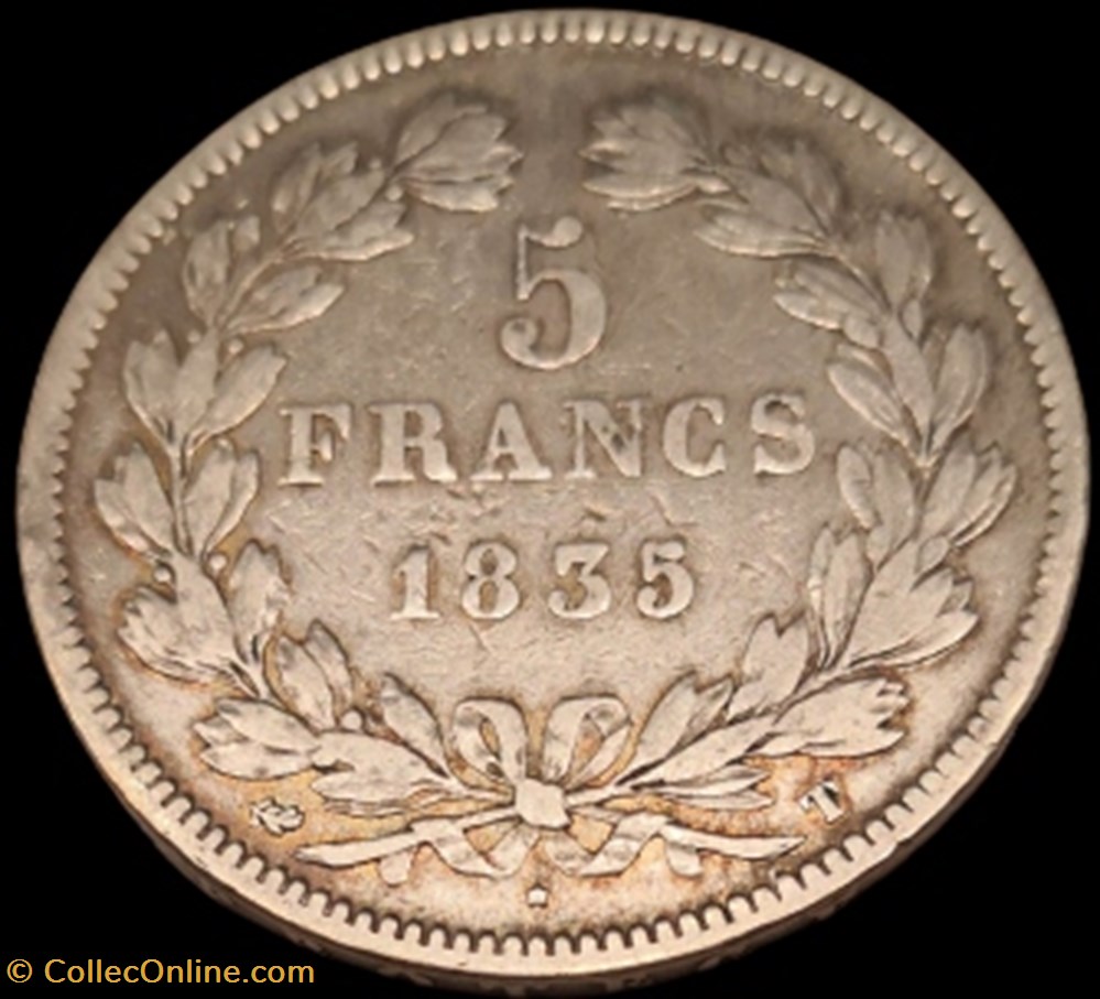 Louis-Philippe 1er, Roi des Français, Tête Laurée. monnaies france modernes louis philippe 1er roi des francais tete lauree