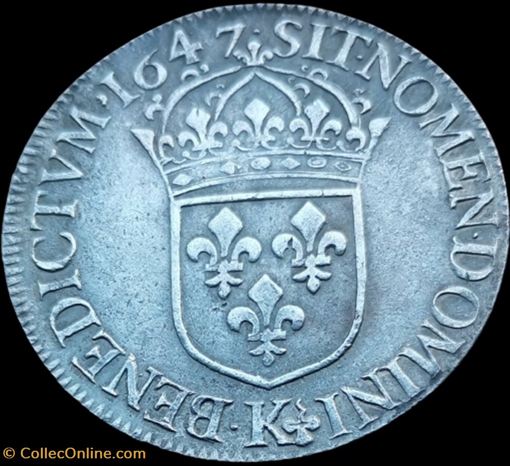 écu Louis XIIII dit (à la mèche longue) monnaies europe medievale france royales ecu louis xiiii dit a la meche longue