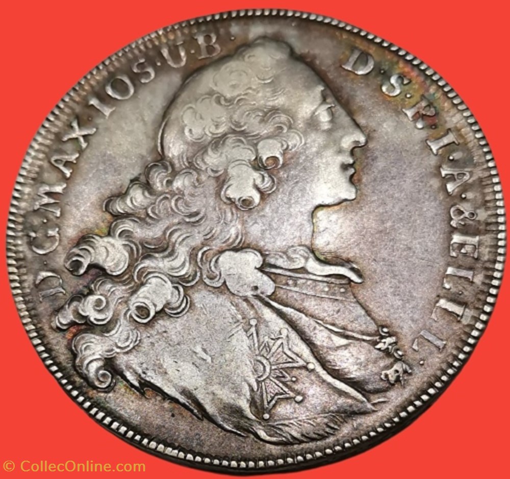 Thaler Electorat de Bavière ,Maximilian III monnaies europe medievale saint empire romain germanique thaler electorat de baviere maximilian iii