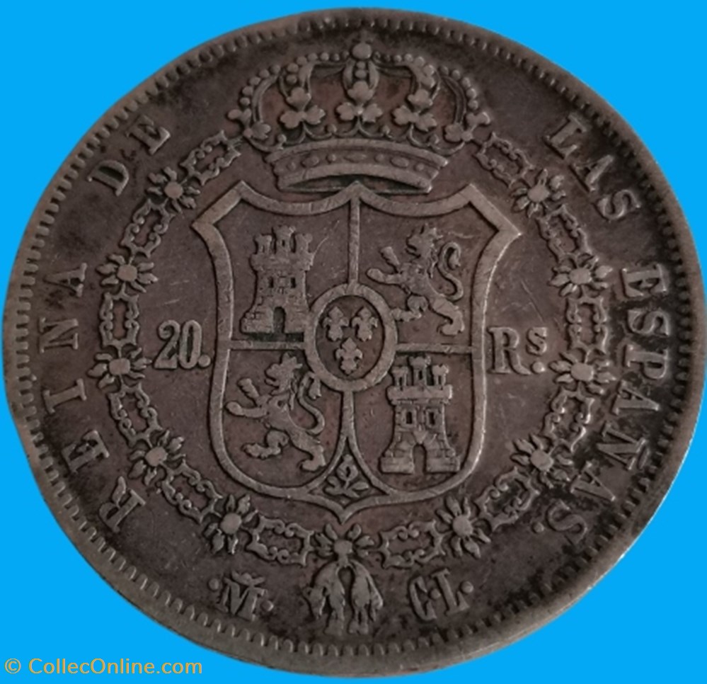 20 Réales Isabelle II 1850 monnaies monde espagne 20 reales isabelle ii 1850