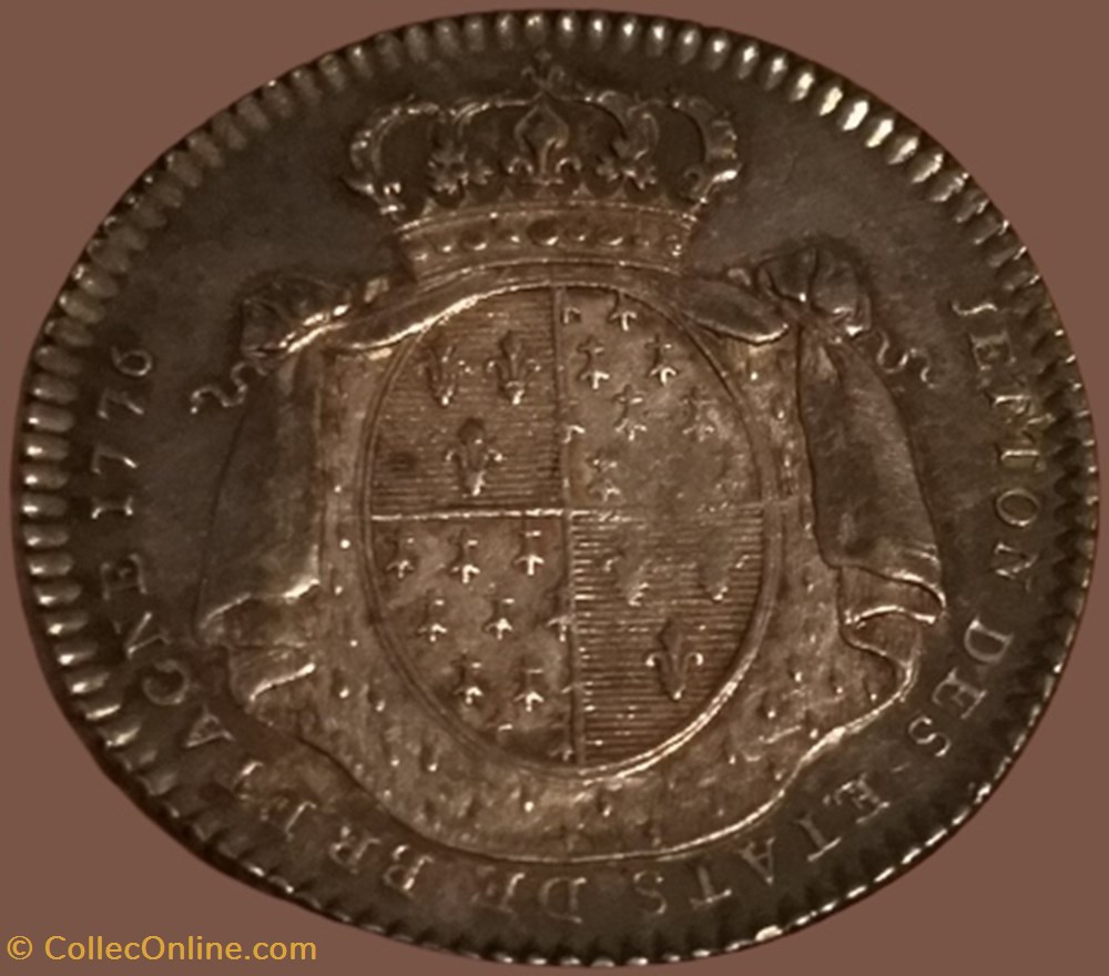 Jeton des Etats de Bretagne. monnaie mereaux jeton des etats de bretagne
