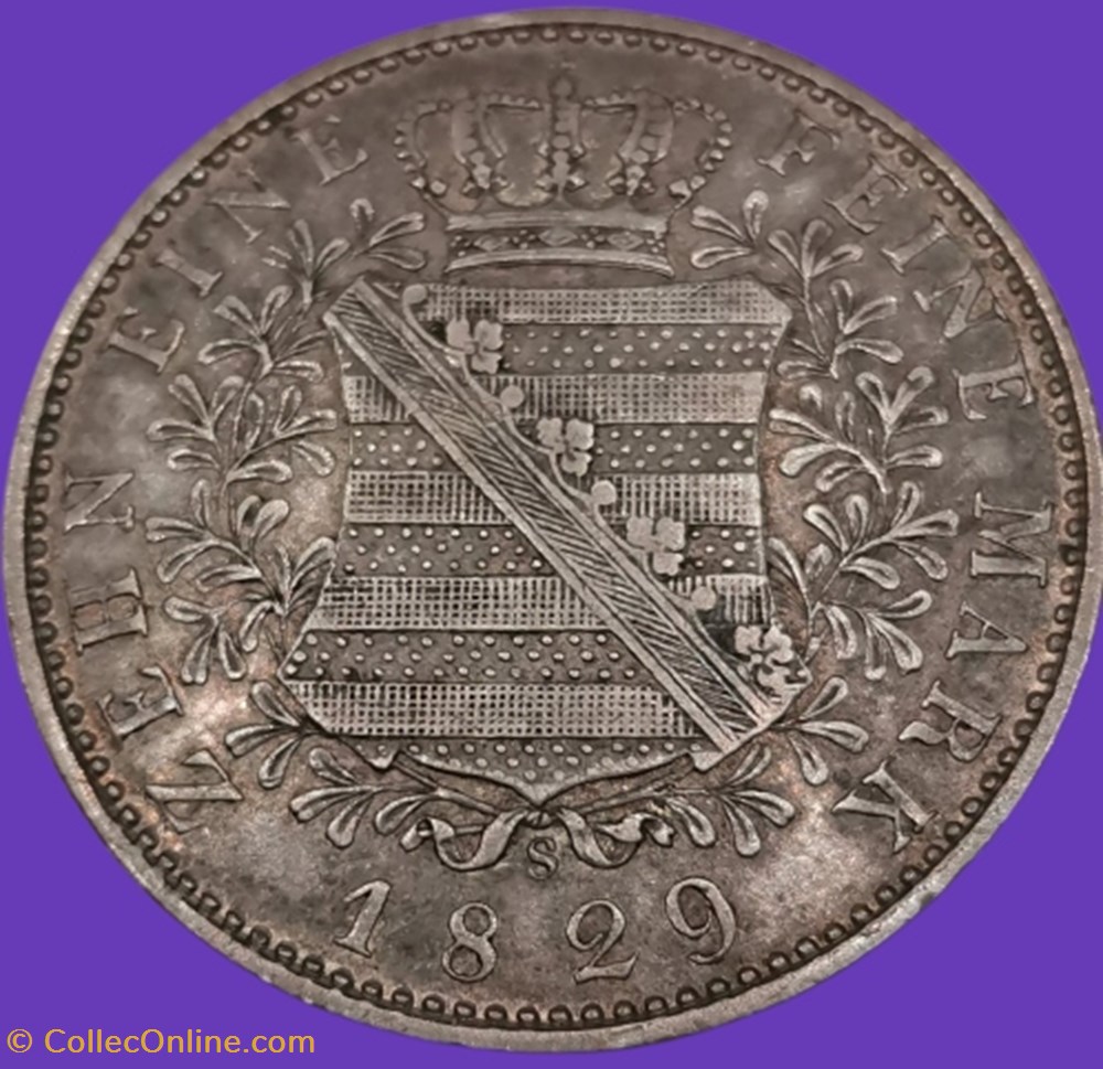Anton de Saxe, Roi de Saxe (Ligne Albertine),Thaler. monnaies anton de saxe roi de saxe ligne albertine thaler