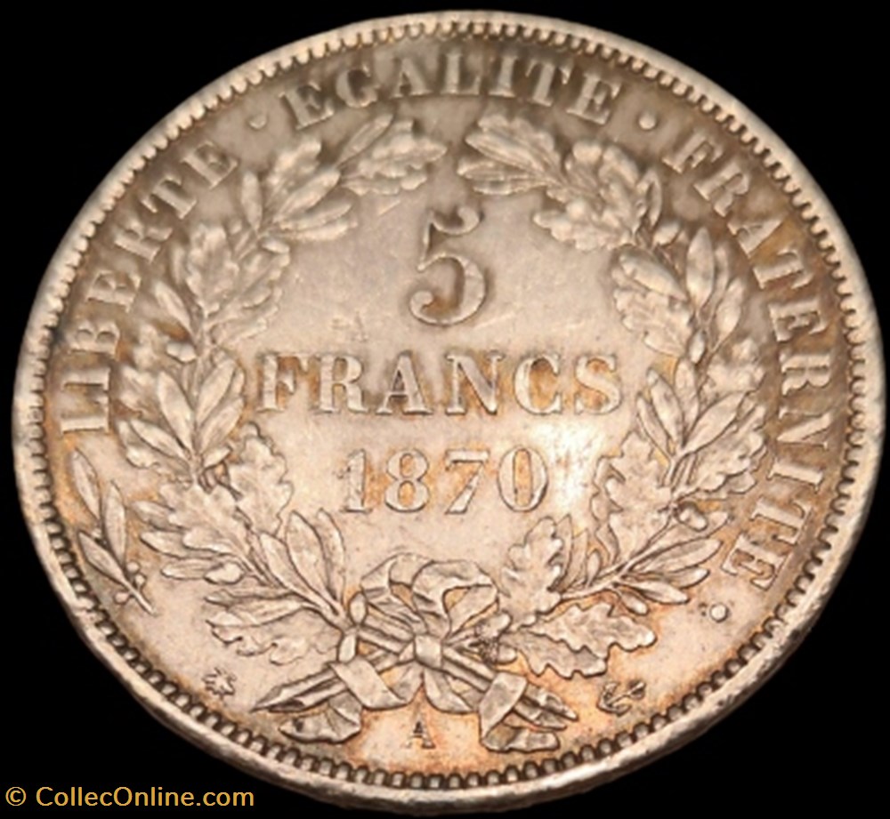 monnaies france modernes ceres avec legende 5 francs