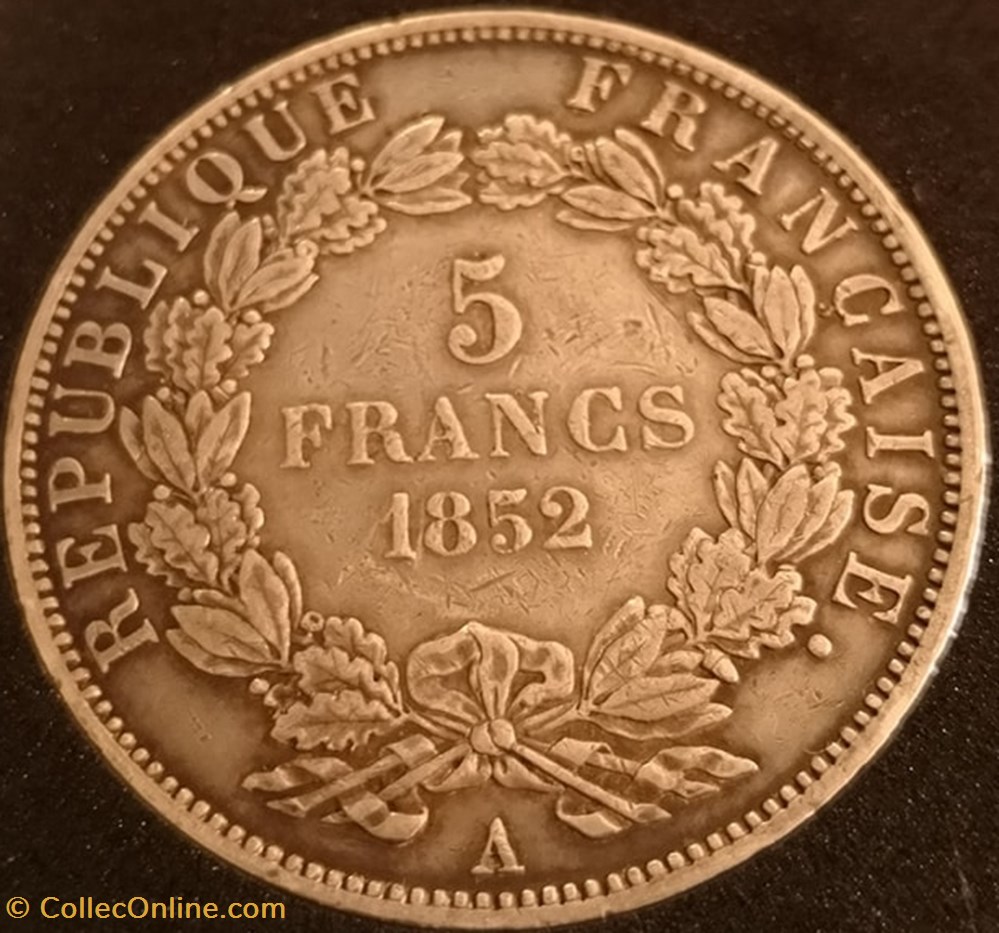 monnaies france modernes louis napoleon bonaparte republique francaise 5 francs