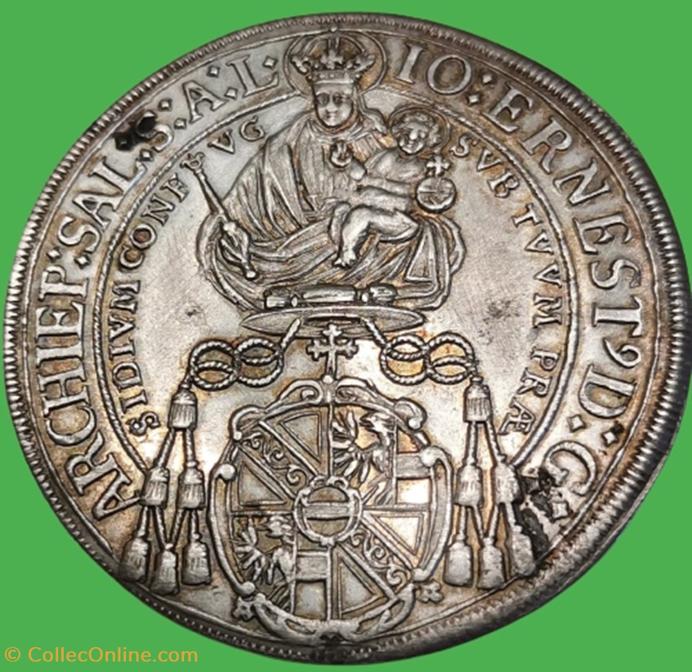 Thaler Autriche, Salzbourg, Prince-évêque Johan Ernst Thun. monnaies thaler autriche salzbourg prince eveque johan ernst thun