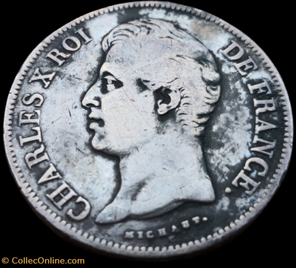 Charles X, Roi de France, 5 Francs,1830 Tranche en relief monnaies modernes charles x roi de france 5 francs 1830 tranche en relief
