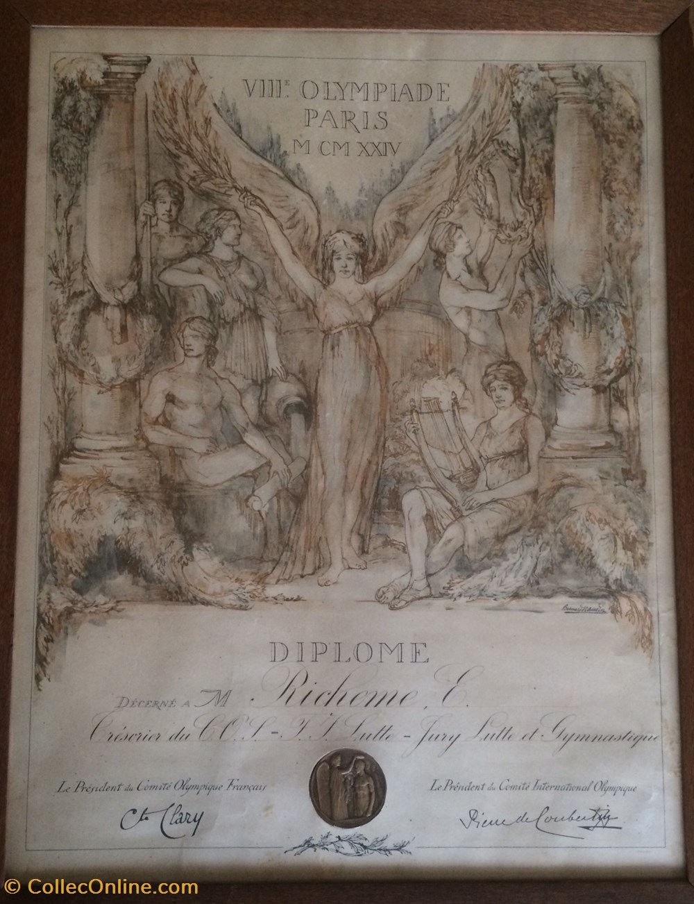 sport olympisme medaille de participation bronze paris 1924