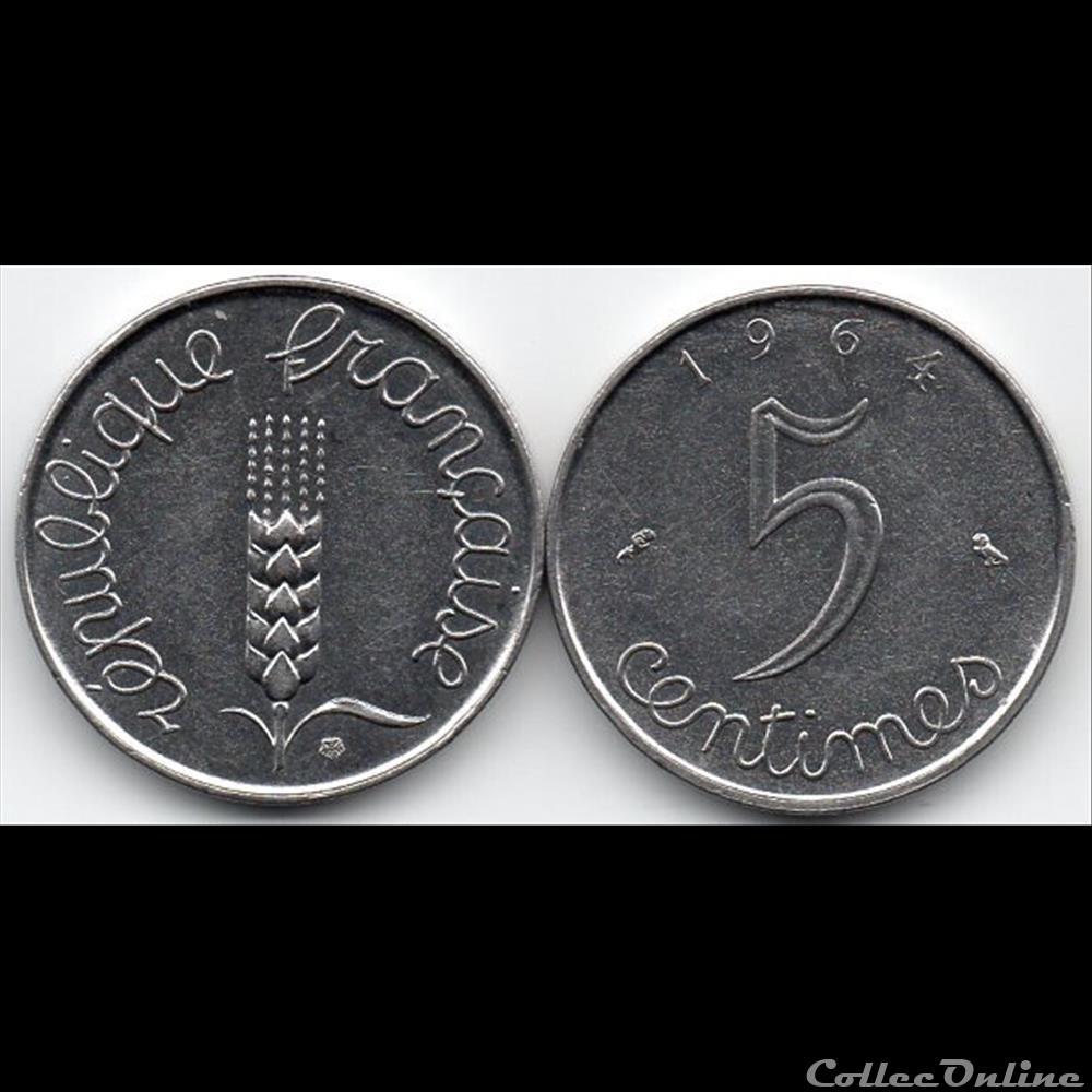 monnaie france moderne 5 centimes epi 1964