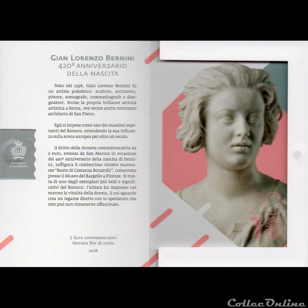 monnaie euro saint marin 2018 gian lorenzo bernini
