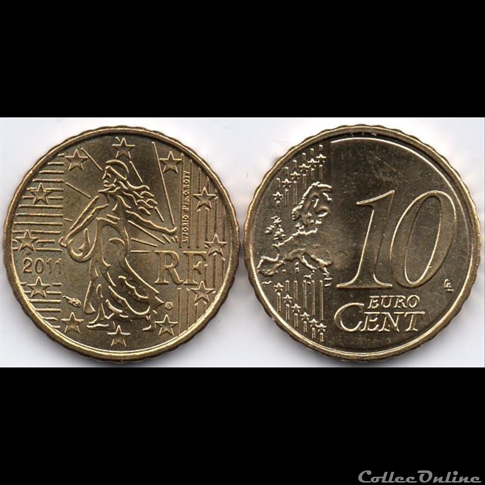 10 Cent : 2011 La Semeuse monnaie euro france 10 cent 2011 la semeuse