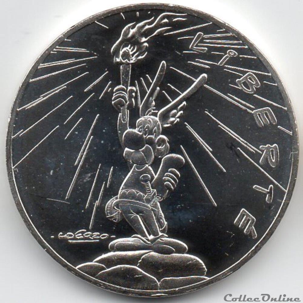 2015 : Astérix et la liberté argent 3 monnaie euro france 2015 asterix et la liberte argent