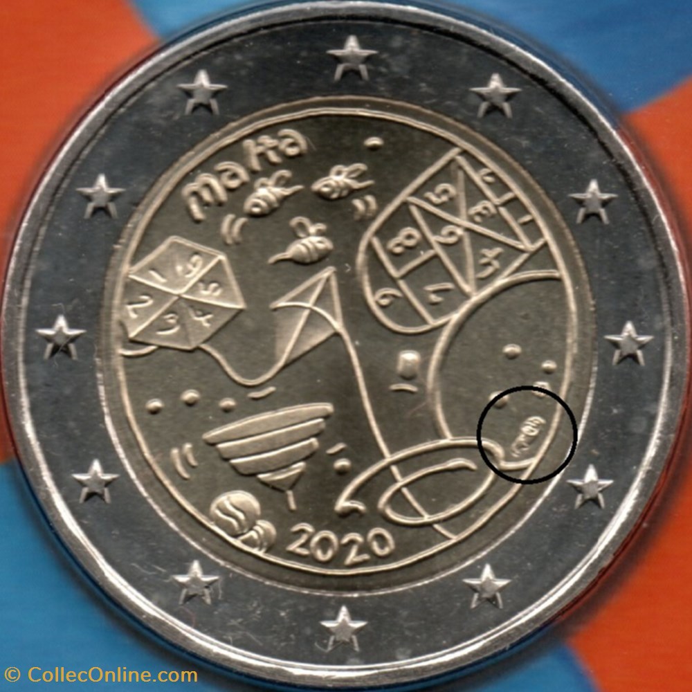 2020 : Jeu d'enfants avec poinçon monnaie de Paris 3 euro malte 2020 jeu enfants avec poincon monnaie de paris