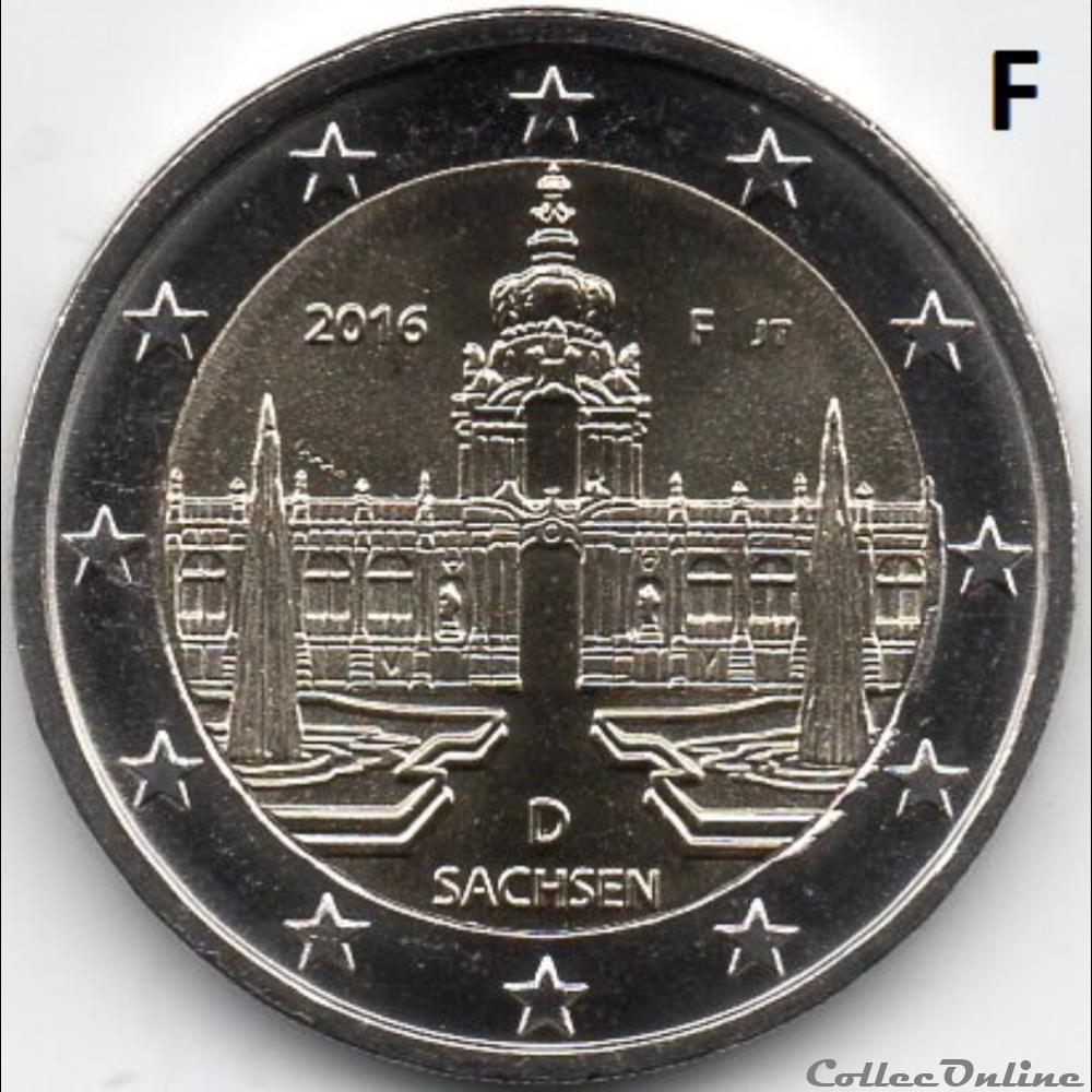 2016 : Saxe, Palais Zwinger de Dresden 3 monnaie euro allemagne 2016 saxe palais zwinger de dresden