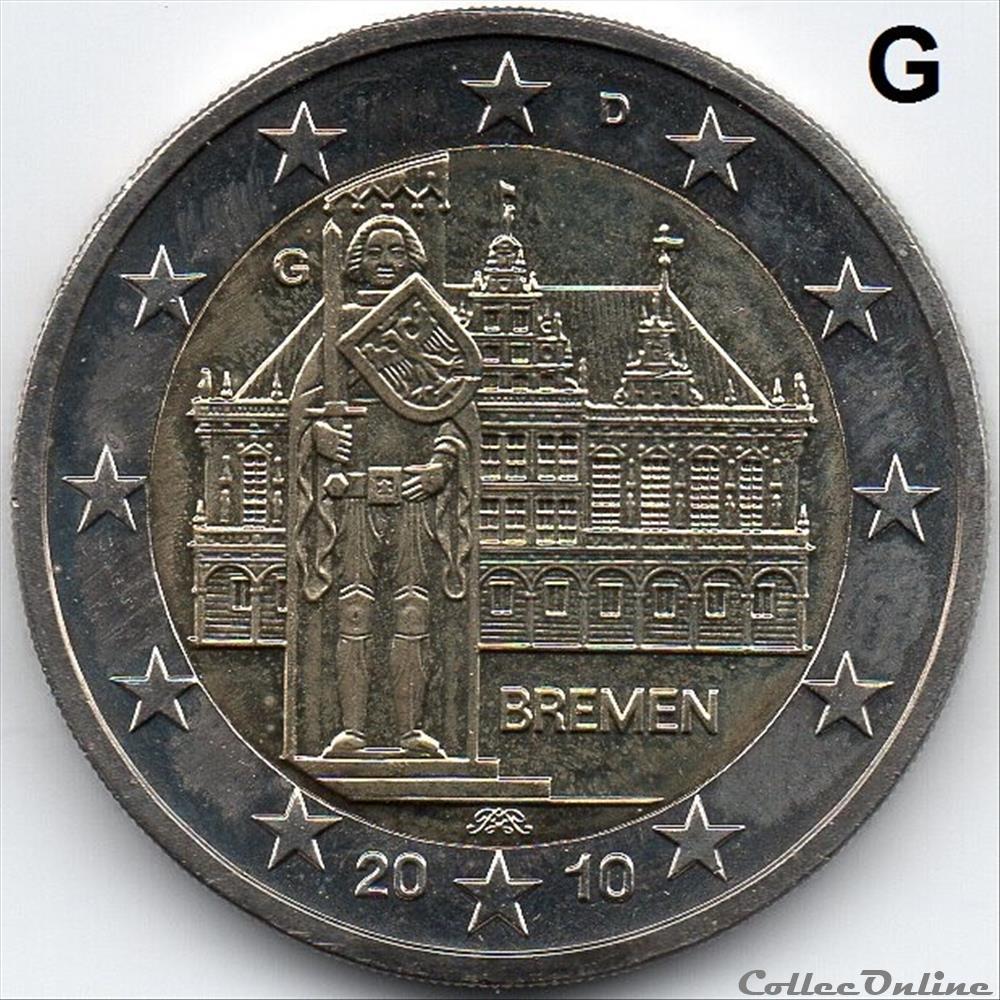 monnaie euro allemagne 2010 bremen
