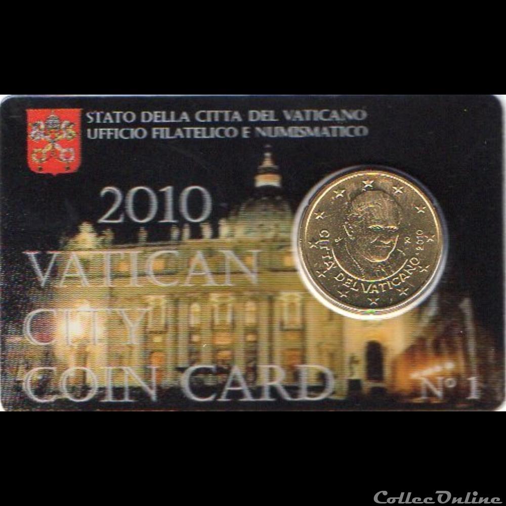 2010 : Coin card n°1 monnaie euro vatican 2010 coin card n 1