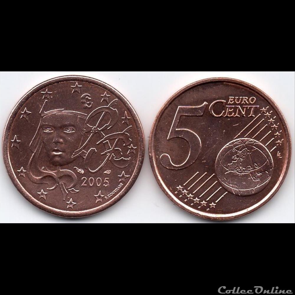 monnaie euro france 5 cent 2005 marianne symbole de la republique francaise