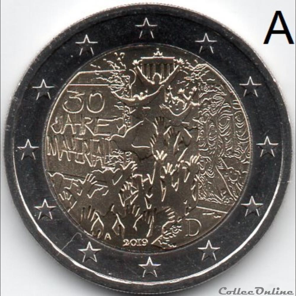 monnaie euro a allemagne 2019 chute mur de berlin