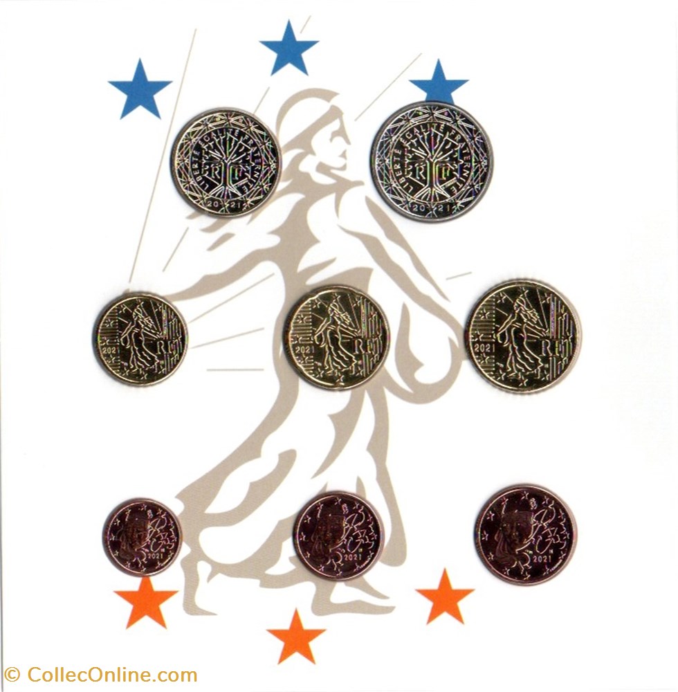 BU : 2021 2 monnaies euros a france bu 2021