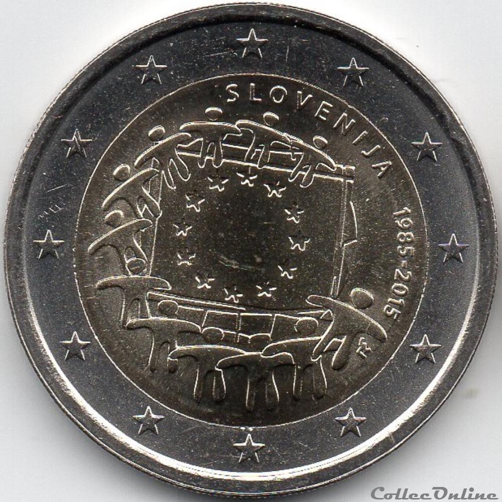 2015 : 30ième anniversaire drapeau européenne monnaie slovenie 2015 30ieme anniversaire drapeau europeenne