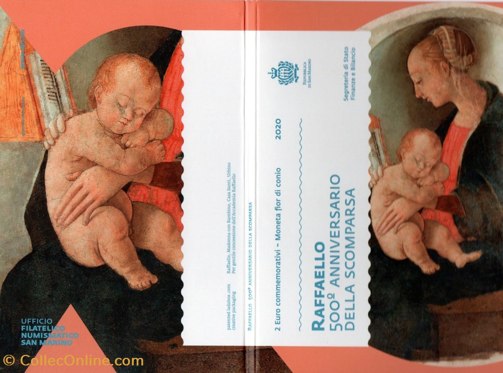 2020 : 500 em anniversaire de la mort de Raffaello 3 monnaies euros saint marin 2020 500 em anniversaire de la mort de raffaello