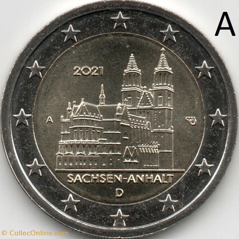 monnaies euros allemagne 2021 cathedrale de magdebourg sachsen anhalt