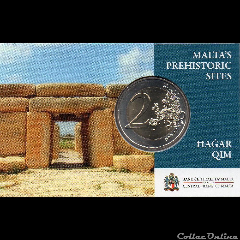 euro malte 2017 coin card hagar qim avec poincon monnaie de paris