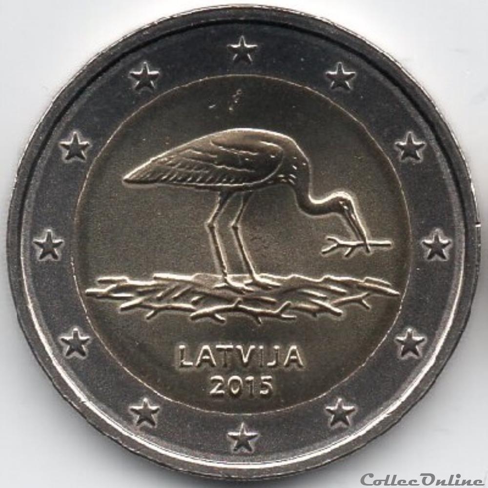 2015 : Cigogne monnaie euro lettonie 2015 cigogne