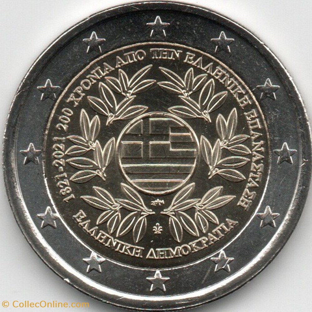 2021 : 100e anniversaire de la Révolution Grecque monnaies euros grece 2021 100e anniversaire de la revolution grecque