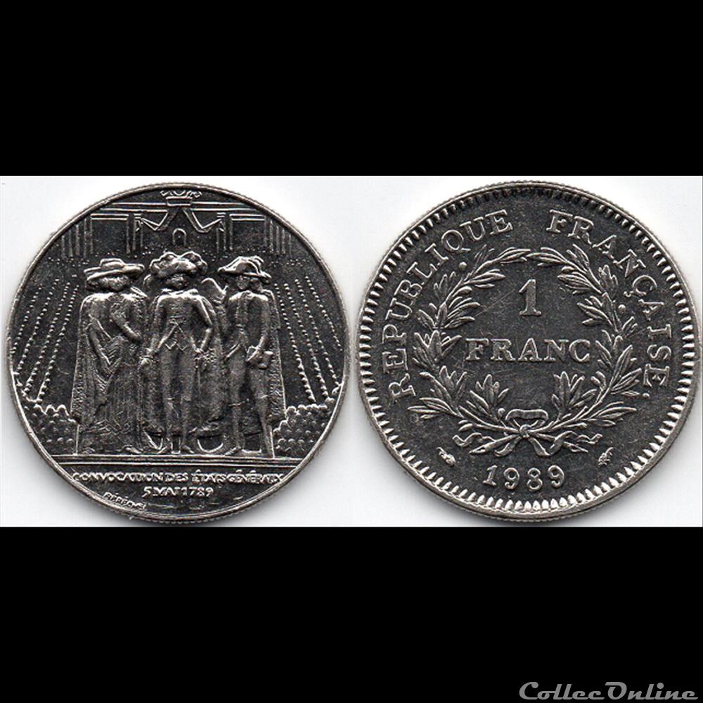 monnaie france moderne 1 franc commemorative etats generaux 1989