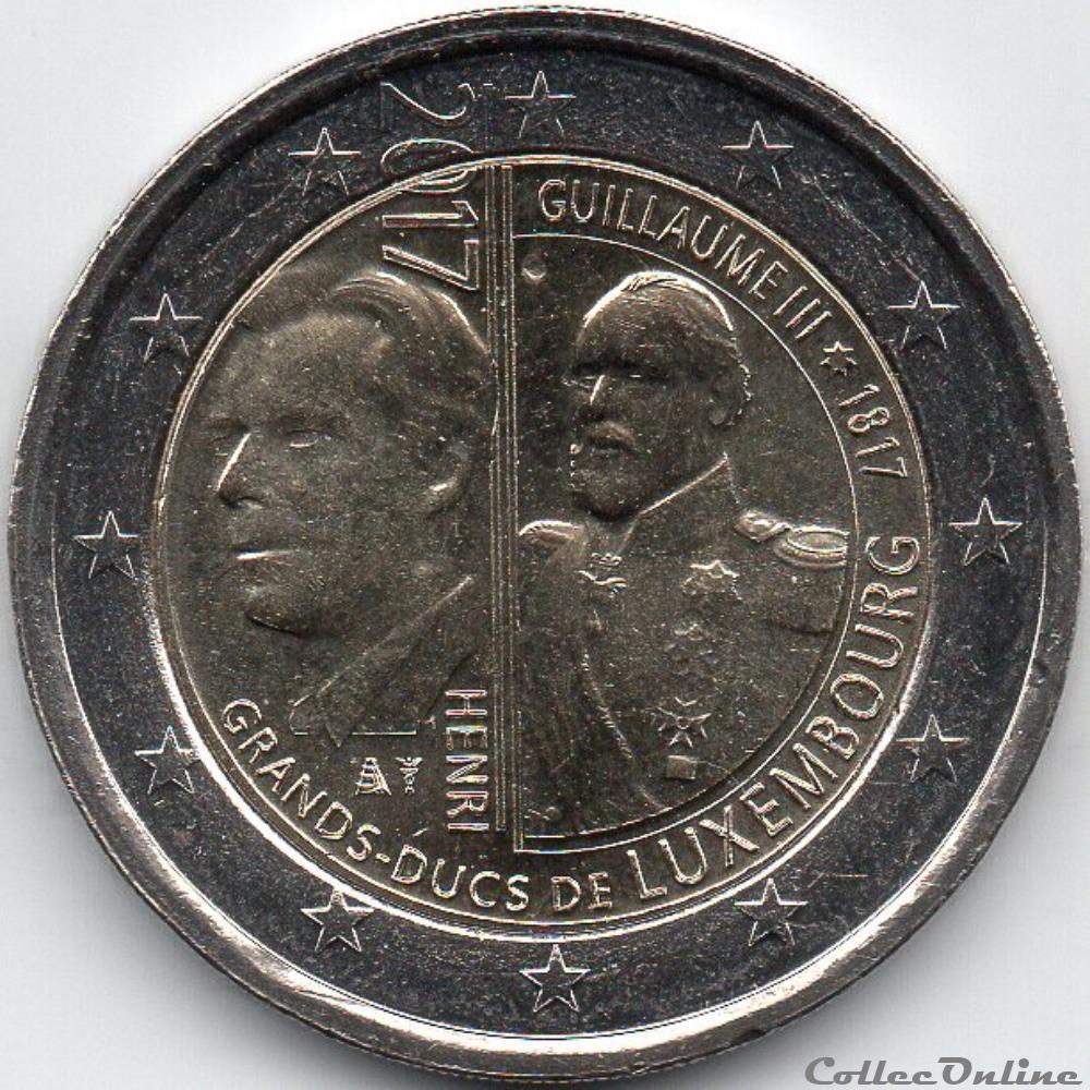 monnaie euro luxembourg 2017 200e anniversaire de la naissance du grand duc guillaume iii