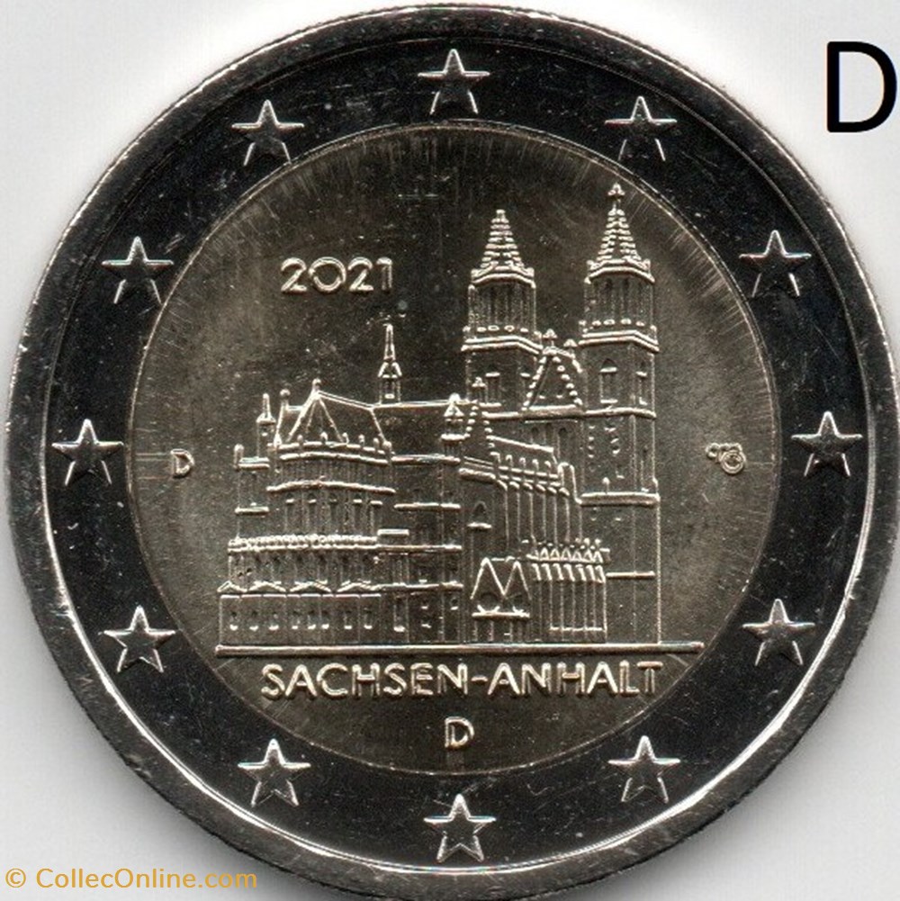 monnaies euros allemagne 2021 cathedrale de magdebourg sachsen anhalt