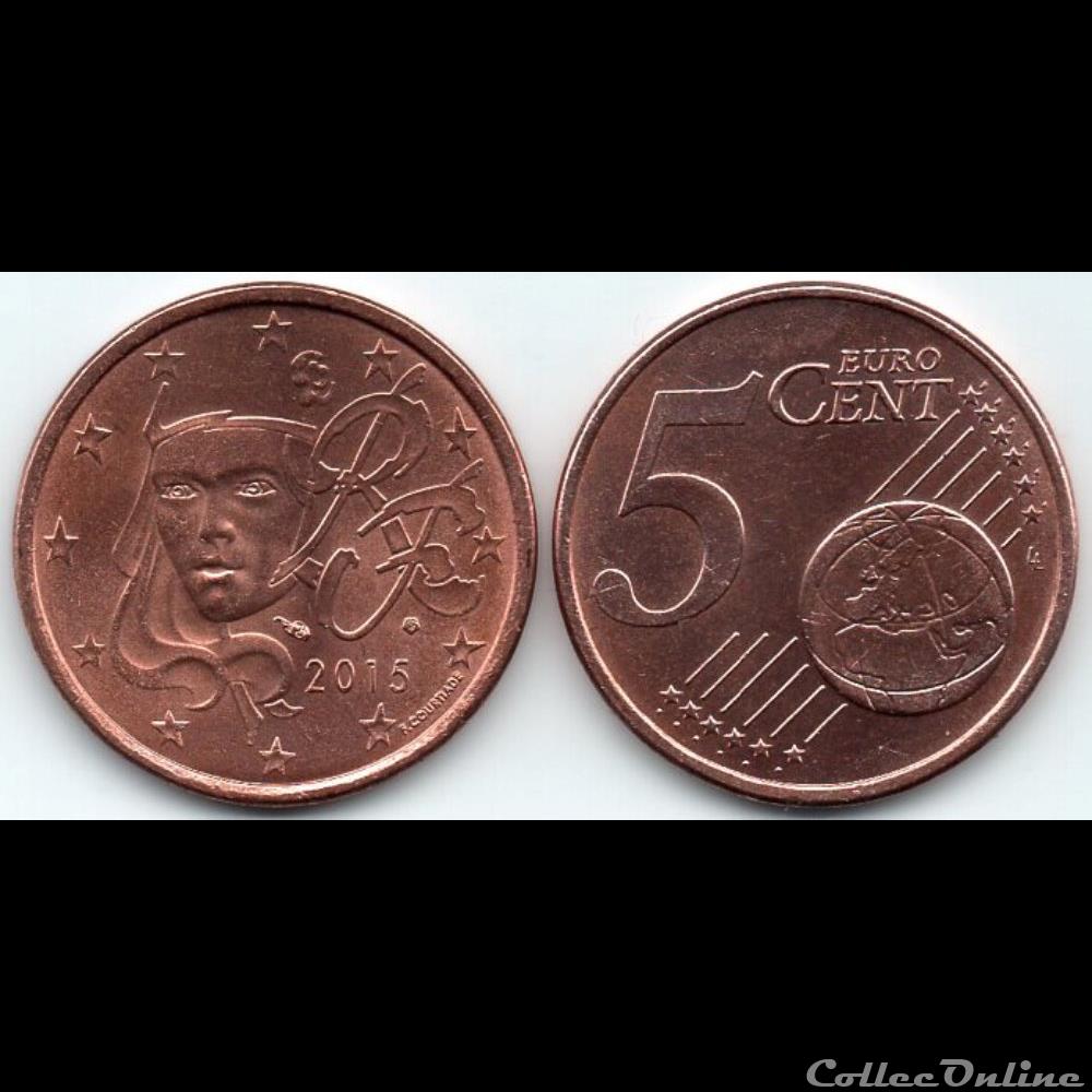 monnaie euro france 5 cent 2015 marianne symbole de la republique francaise